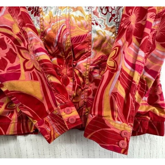 Chicos Womens Jacket Sz 3 XL Full Zip Ombre Boho Floral Lightwt BizCasual Pocket - Picture 5 of 14